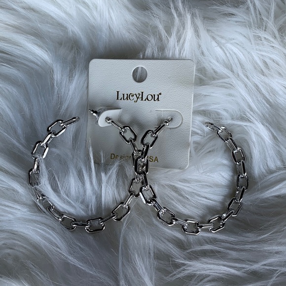 Silver chain link earrings - Picture 1 of 1